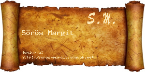 Sörös Margit névjegykártya
