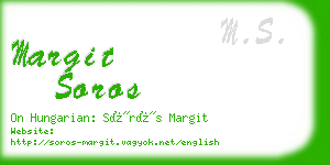 margit soros business card